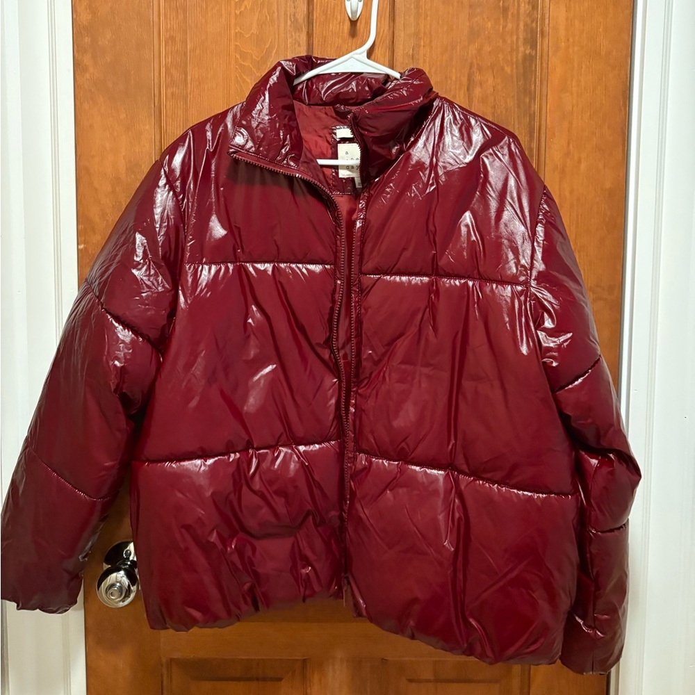 Burgundy Puffer Jacket